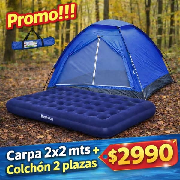 Carpa 2x2 + Colchón 2 plazas